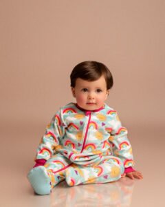 Bebé con pijama enteriza BabyArcoíris